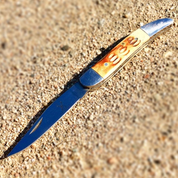 Handmade Stag Pocketknife Old School Grandpa Dad Father Grandfather Son Tool - Picture 1 of 3